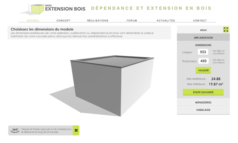 Extension bois, en kit ou avec option pose