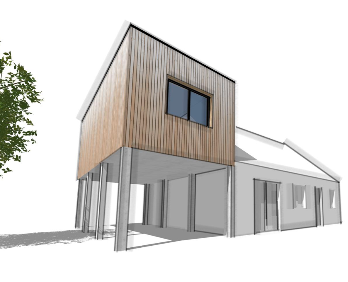 extension-suite-parentale-pilotis-schema Suite parentale sur pilotis