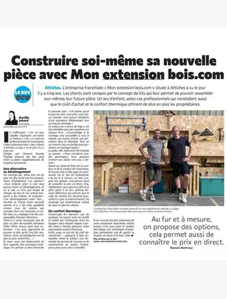 Article de La Voix du Nord du 31 août 2026 : construire soi-même sa nouvelle pièce avec Mon Extension Bois